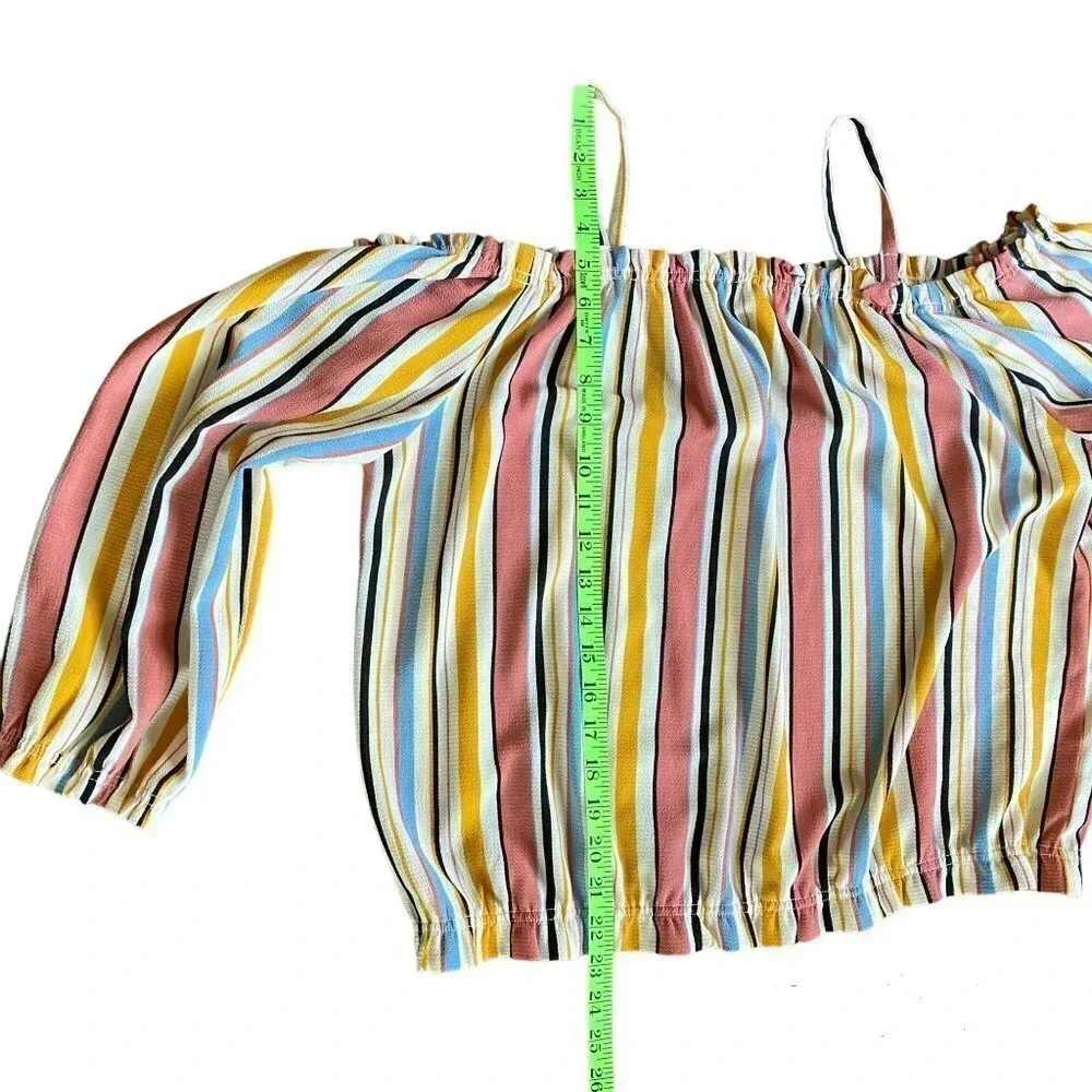Riley & James Striped Off the Shoulder‎ Peasant Blouse, Size 2X - Picture 6 of 8